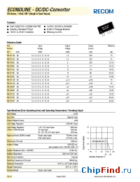 Datasheet RB-0505DH manufacturer Recom