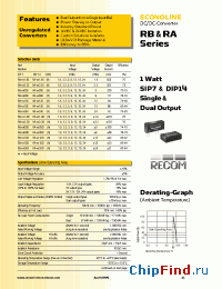Datasheet RB-1205D manufacturer Recom