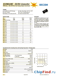 Datasheet RBM-0505D manufacturer Recom