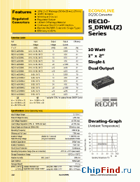 Datasheet REC10-2405SRWLZ manufacturer Recom