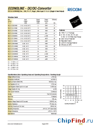 Datasheet REC15-125DRWB manufacturer Recom