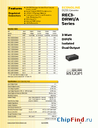 Datasheet REC3-050505DRWI manufacturer Recom
