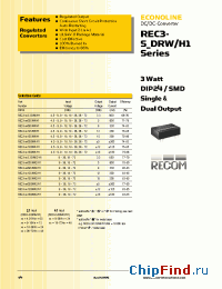 Datasheet REC3-123.3SRW manufacturer Recom