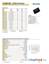 Datasheet REC5-1205SRWZ manufacturer Recom