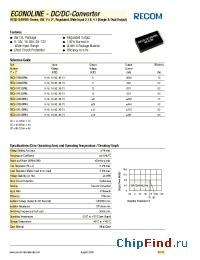 Datasheet REC8-XX15DRWL manufacturer Recom