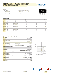 Datasheet REZ-XX05S manufacturer Recom