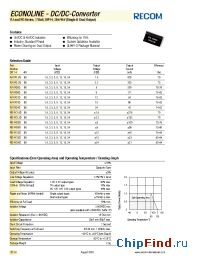 Datasheet RJ-0509S manufacturer Recom