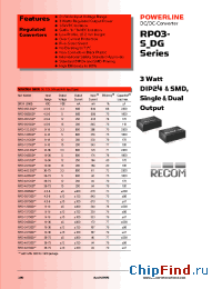 Datasheet RP03-0512DG manufacturer Recom