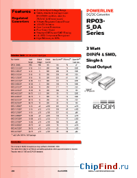 Datasheet RP03-1205DA manufacturer Recom