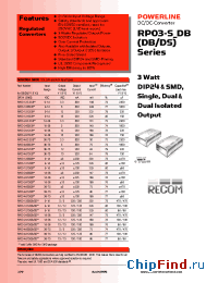 Datasheet RP03-1212DB manufacturer Recom