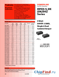 Datasheet RP03-2405SE manufacturer Recom