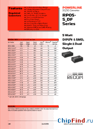 Datasheet RP05-1212SF manufacturer Recom