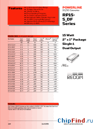 Datasheet RP15-4815SF manufacturer Recom