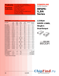 Datasheet RP1P5-4805SA manufacturer Recom