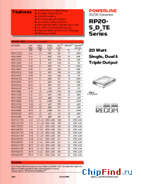 Datasheet RP20-1212SE manufacturer Recom