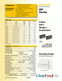 Datasheet RP-2405S manufacturer Recom
