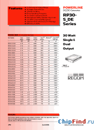 Datasheet RP30-2412DE manufacturer Recom