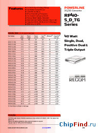 Datasheet RP40-120512TG manufacturer Recom