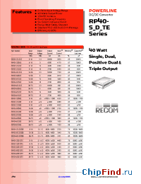 Datasheet RP40-4805SE manufacturer Recom