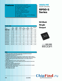 Datasheet RP50-2415S manufacturer Recom