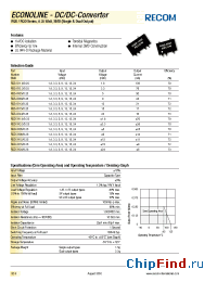 Datasheet RQD-XX05/0.25 manufacturer Recom