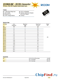 Datasheet RS-1205 manufacturer Recom