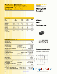 Datasheet RSD-0505DH manufacturer Recom