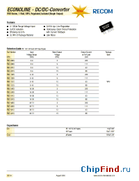 Datasheet RSO-1215 manufacturer Recom