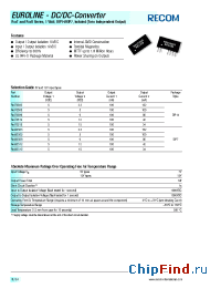 Datasheet RxxU0505 manufacturer Recom