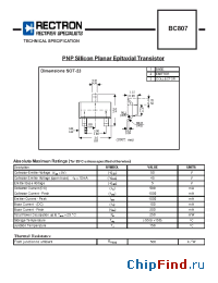 Datasheet BC807-T manufacturer Rectron