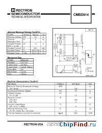 Datasheet CMBD914-T1 manufacturer Rectron