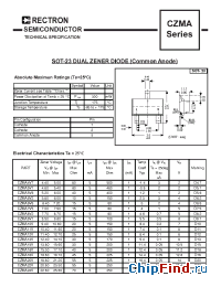 Datasheet CZMA10V manufacturer Rectron