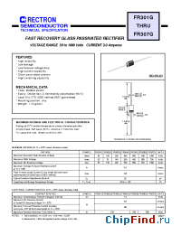 Datasheet FR301G-B manufacturer Rectron
