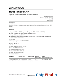Datasheet HD151TS304ARP manufacturer Renesas