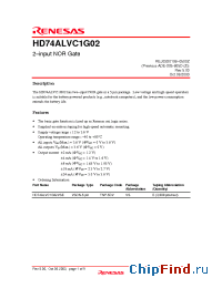 Datasheet HD74ALVC1G02 manufacturer Renesas
