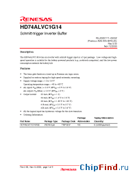 Datasheet HD74ALVC1G14VSE manufacturer Renesas