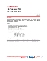 Datasheet HD74ALVC2G00 manufacturer Renesas