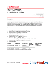 Datasheet HD74LV1G86 manufacturer Renesas