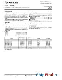 Datasheet M34518M2-XXXFP manufacturer Renesas