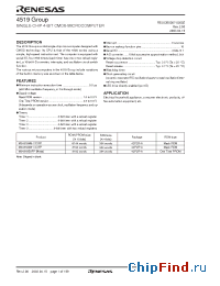 Datasheet M34519M6-XXXFP manufacturer Renesas