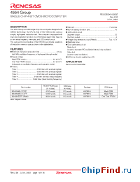Datasheet M34554M8-XXXFP manufacturer Renesas