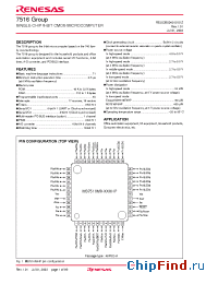 Datasheet M37516M6-XXXHP manufacturer Renesas