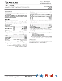 Datasheet M37542M4-XXXGP manufacturer Renesas