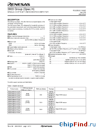 Datasheet M38034M4H manufacturer Renesas
