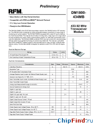 Datasheet DM1800-434MB manufacturer RF Monolithics