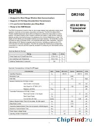 Datasheet DR3100 manufacturer RF Monolithics