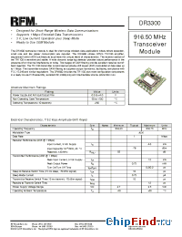 Datasheet DR3300 manufacturer RF Monolithics