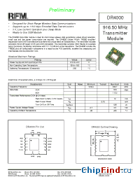 Datasheet DR4000 manufacturer RF Monolithics