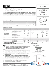Datasheet HO1045 manufacturer RF Monolithics