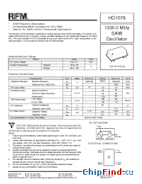 Datasheet HO1078 manufacturer RF Monolithics